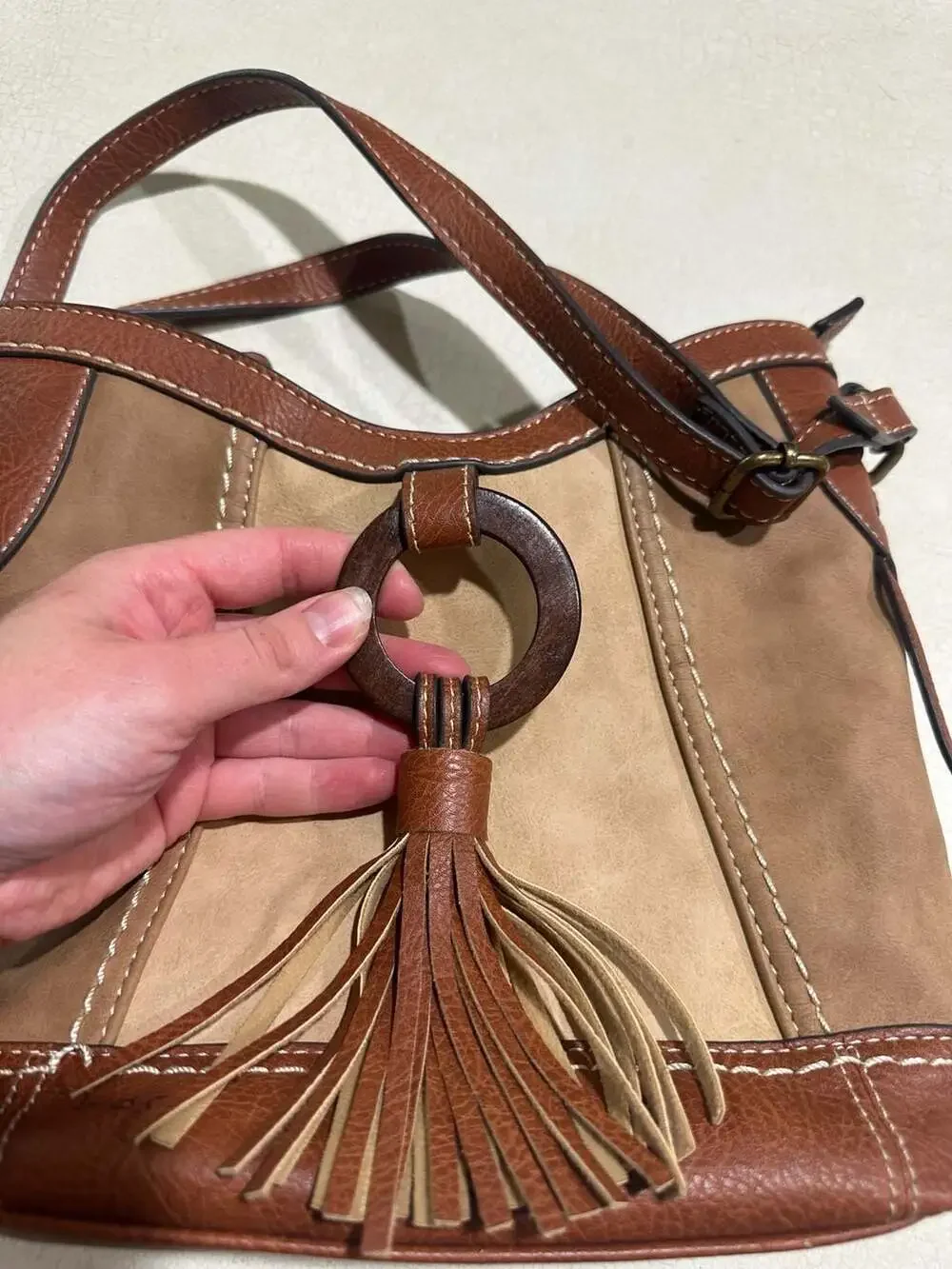 BOC Born Concept Round Rock Small Hobo Faux Leather Purse Crossbody Shoulder Bag